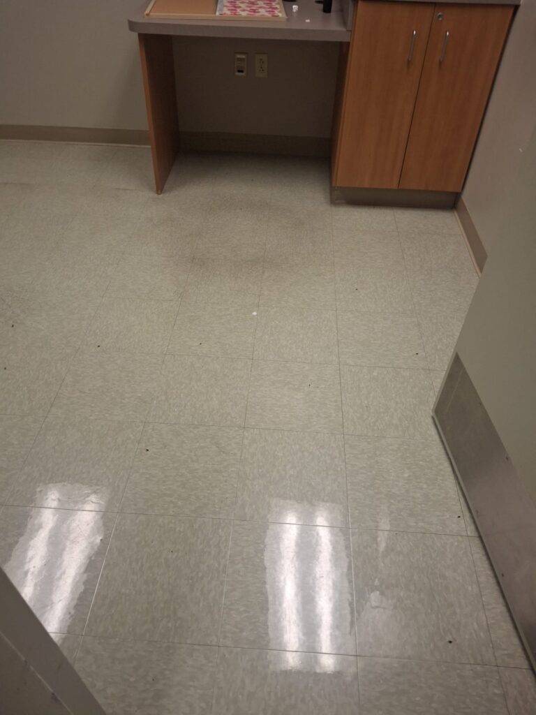 VCT floor — before and after — before